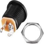 5.5mm x 2.1mm 3 Pin Female DC Power Jack Panel Mount Screw Nut Kit DC Socket Electrical Plug