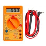 Digital Multimeter Small Yellow Color LCD AC DC Measuring Voltage Current.
