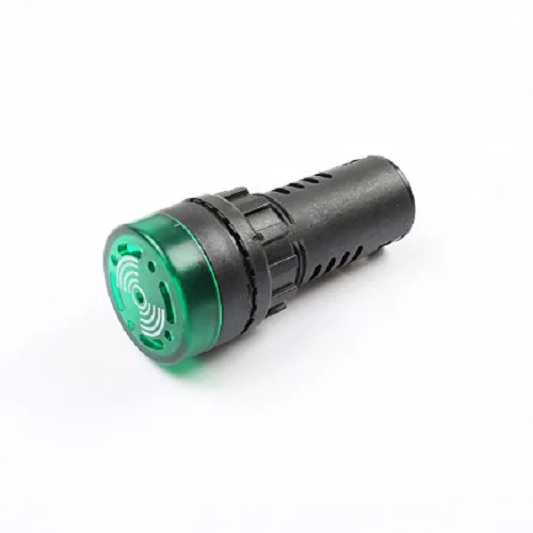 220v led sound plastic Green indicator light buzzer (ID16-22SM)