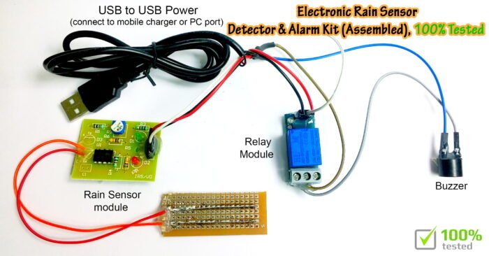 Electronic Rain Sensor Detector & Alarm DIY Science Project Model  STEM KIT (Assembled, 100% Tested) - Image 4