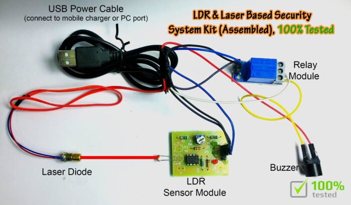 LDR & Laser Based Security System DIY STEM KIT Science Project Model (Assembled) - 100% Tested - Image 4