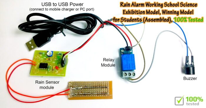 Rain Alarm Working School Science Exhibition Model, Winning Model for Students  DIY Experiments  Science Project Model  STEM KIT(Assembled), 100% Tested - Image 4