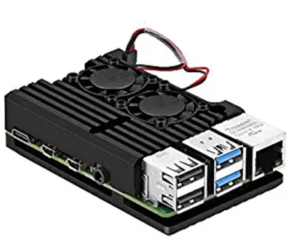 Pi 3 Black Aluminum Heat Sink Armour Case with Double Fans for Raspberry Pi 3
