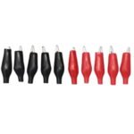 pair of 10 Crocodile Alligator Clips Electrical Test Clamps with Protective Insulation Cover (Black, Red) Electronic Components Electronic Hobby Kit