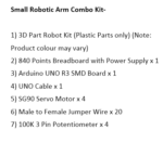 4-DOF Robotic Arm Combo Kit with Gripper – DIY STEM Robot Arm with Servo Motors - Image 3