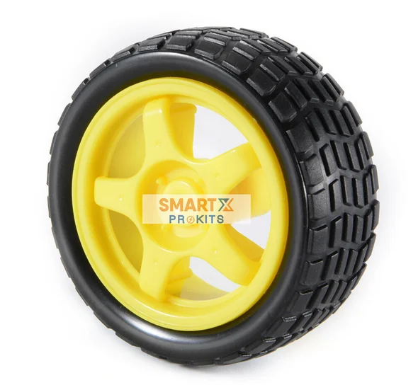 Robot Wheel Grade B for BO Motors (Yellow) 65mm