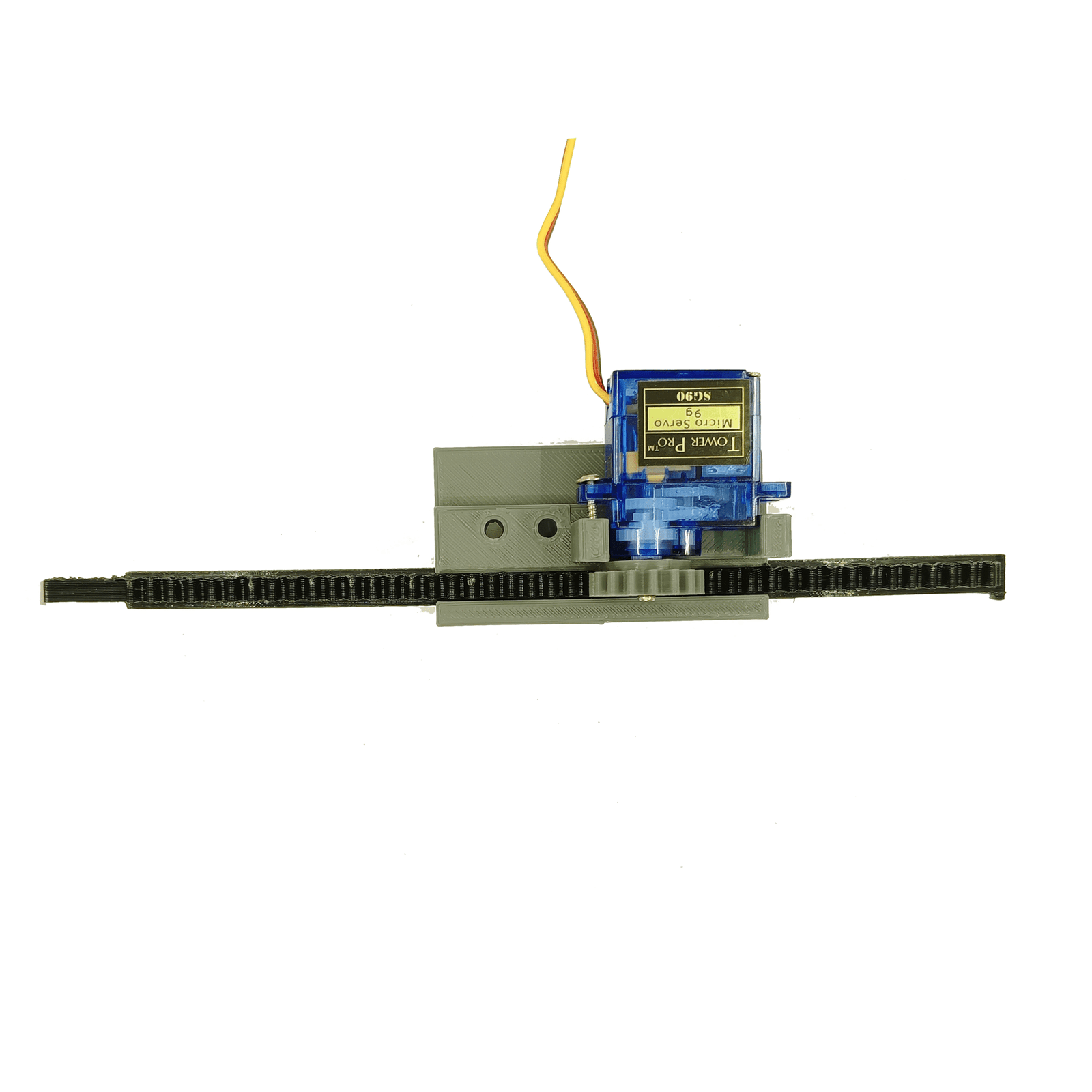 sg90 rack and pinion9 SG90/MG90 Servo Motor Rack and Pinion with Mounting Support (Rack length160mm) (Servo Motor Not Included) - 058 - Image 5
