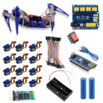 Quadruped Spider Robot Combo Kit – -4 Legged DIY STEM Crawling Robot with Servo Motors - (022)