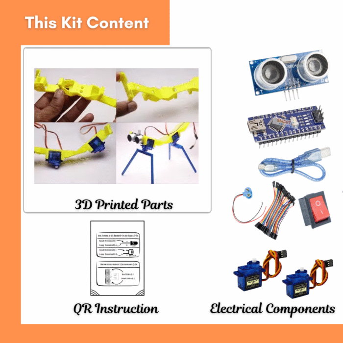 Obstacle Avoiding Dog Robot Kit with 3D Printed Body & Arduino – DIY Pet Robot STEM Project - Image 2
