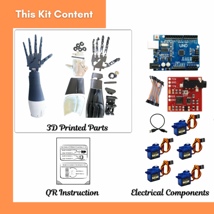 3D Printed EMG-Controlled Prosthetic Hand Kit | DIY Bionic Hand for Biomedical & Robotics Projects (55) - Image 2