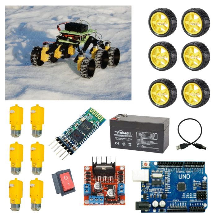 Bluetooth Controlled Rocker Bogie Robot Kit | DIY Mars Rover Stair-Climbing Arduino Project - Image 1