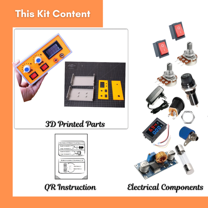 DIY Mini Lab Power Supply Kit with XL4015 Buck Converter, Volt-Amp LED Display & Adjustable Voltage Output - Image 2