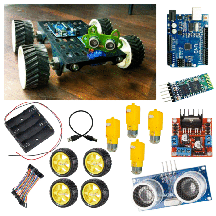 Bluetooth & Autonomous Obstacle-Avoiding Smart Car Kit | Mobile Controlled STEM DIY Kit for Beginners - Image 1