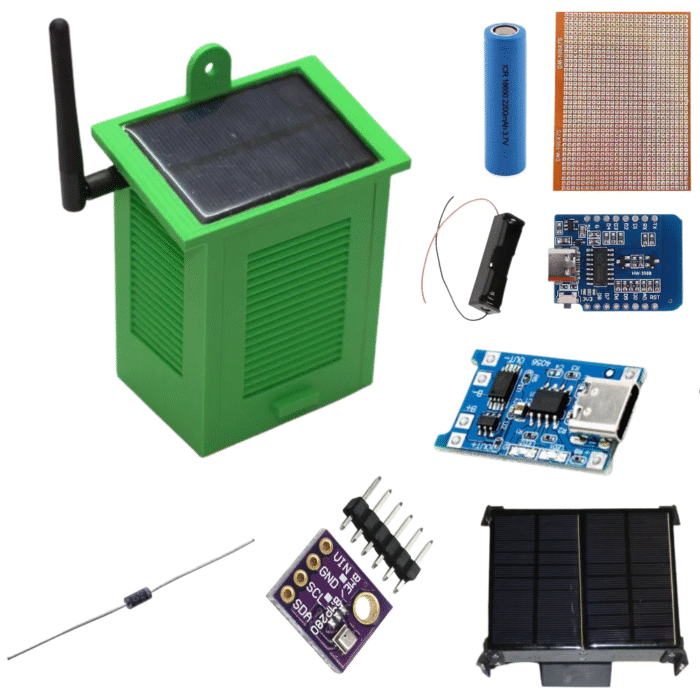 IOT Base WiFi Weather Monitoring Station DIY Solar Powered Kit with Wemos D1 Mini Pro & BME280 Sensor for Real-Time Remote Monitoring - Image 1