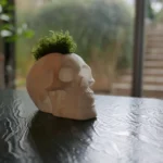 3D Printed Skull Planter with Moss Mohawk Hairstyle – Unique Gothic Decor | Edgy Plant Pot for Succulents & Air Plants | Ideal Gift for Alternative Style Enthusiasts - 115