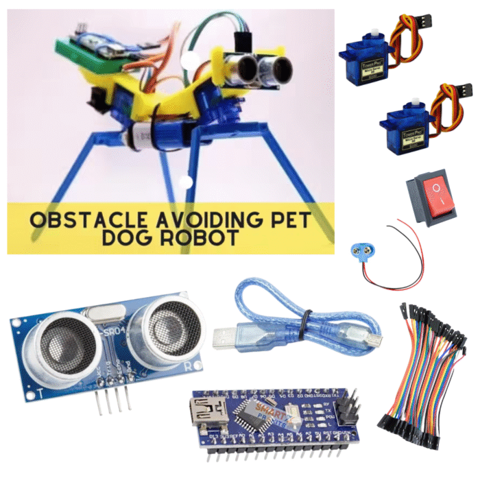 Obstacle Avoiding Dog Robot Kit with 3D Printed Body & Arduino – DIY Pet Robot STEM Project - Image 1