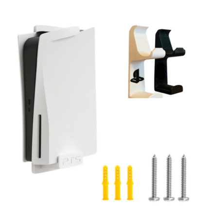 Wall Mount Holder for PS5, PS4, Xbox Series X/S, Switch Pro Controllers | Universal Gamepad Bracket with Screws | DualSense & DualShock Wall Hanger for Gaming Setup – White - 101