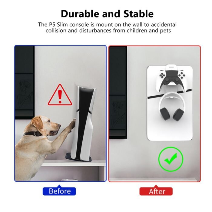 Wall Mount Holder for PS5, PS4, Xbox Series X/S, Switch Pro Controllers | Universal Gamepad Bracket with Screws | DualSense & DualShock Wall Hanger for Gaming Setup – White - 101 - Image 2