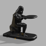 3D Printed Darth Vader Low-Poly Watch Holder | Star Wars Inspired Desk Organizer Stand for Smartwatches & Wristwatches – Black PLA Display Stand - 117