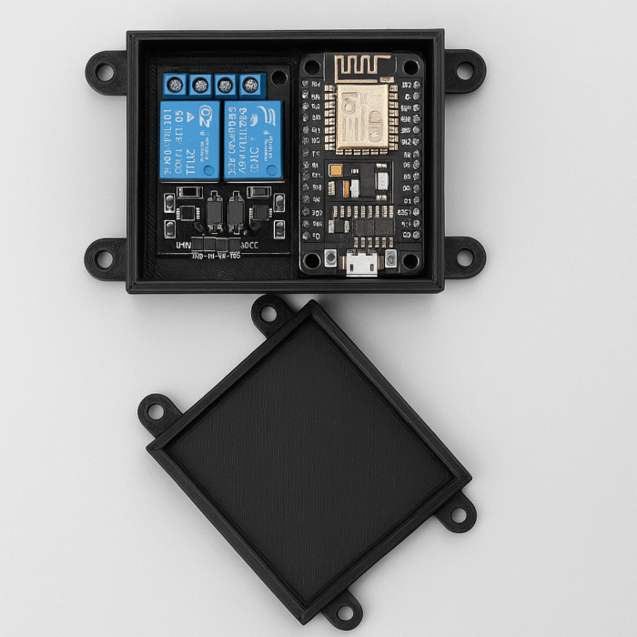 3D Printed NodeMCU V3 Double Relay Case | Enclosure with Mounting for ESP8266 Module & Dual Relays – Protective IoT Automation Box - Image 1