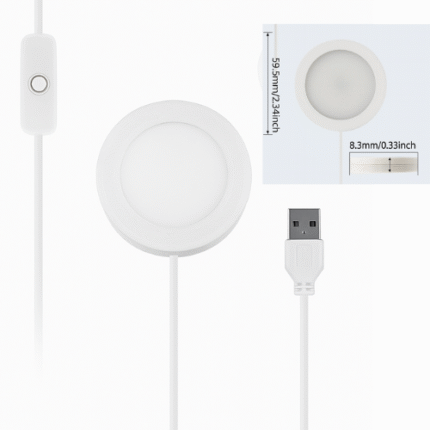 3 W USB COB Plastic Body LED Lamp White Color Module with Switch – For 3D Printed & DIY Lamp Projects (Inspired by Bambu Lab LED Kit 001)