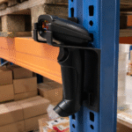 Universal Barcode Scanner Holder Stand for Warehouse | Rack & Shelf Mount Scanner Stand | Handheld Barcode Scanner Holder (Black) - (174)