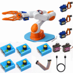 5 DOF Robotic Arm DIY Kit for Students – No Arduino Required, Servo Tester Controlled Robot Arm with Gripper | STEM Educational Robotics Project - (091)