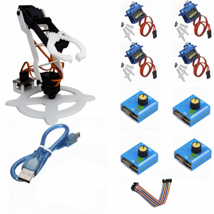 Simple 4 DOF Robotic Arm Kit Using Servo Tester | No Arduino | No Coding | DIY Robotics & STEM Learning Kit for Students - (121)