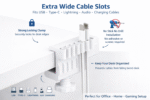 Desk Cable Organizer Clamp Mount – Extra Wide Cable Holder with Locking System, No Stick No Drill Required – Under Desk Wire Organizer for USB, Type C, Charging & Audio Cables – Desk Cable Management - Image 2
