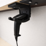 Universal Barcode Scanner Holder Under Desk Mount, Matte Black Scratch Proof, Secure Fit for Handheld Barcode Scanner, 3D Printed Stand for POS, Warehouse, Retail, Automation