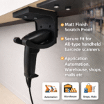 Universal Barcode Scanner Holder Under Desk Mount, Matte Black Scratch Proof, Secure Fit for Handheld Barcode Scanner, 3D Printed Stand for POS, Warehouse, Retail, Automation - Image 2